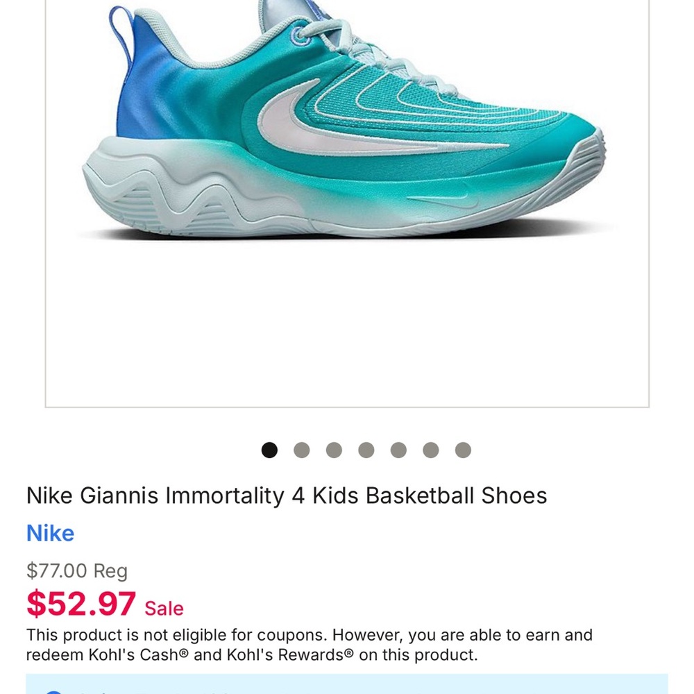 Nike Kids Sneakers in Teal and White